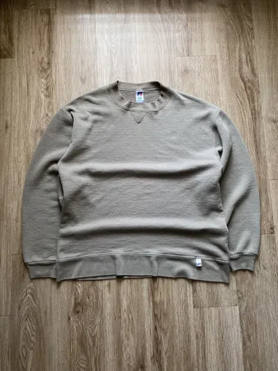 Pre-owned Akimbo Club X Russell Athletic Vintage 90's Russell Athletic Faded Olive Sweatshirt Crewneck In Green