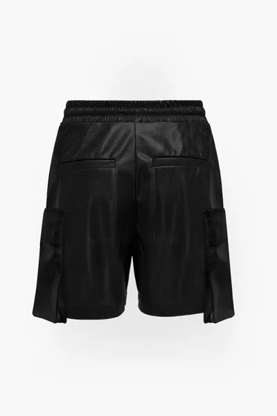 Akings Zip Leather Cargo Shorts In Red