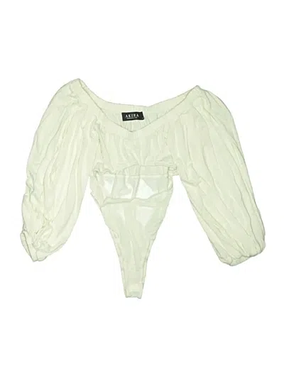 Pre-owned Akira 3/4 Sleeve Blouse In Ivory