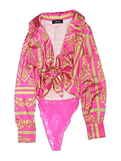 Pre-owned Akira Bodysuit In Pink