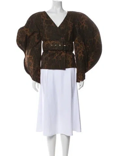 Pre-owned Akira Faux Fur Jacket In Brown