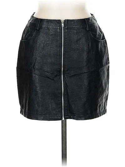 Pre-owned Akira Faux Leather Skirt In Black