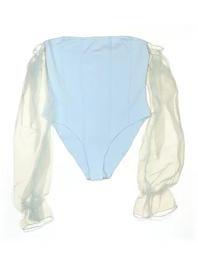 Pre-owned Akira Long Sleeve Blouse In Blue