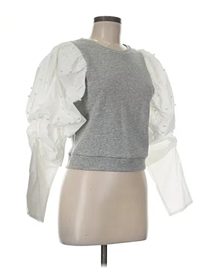 Pre-owned Akira Long Sleeve Top Silver Mock Neckline Tops