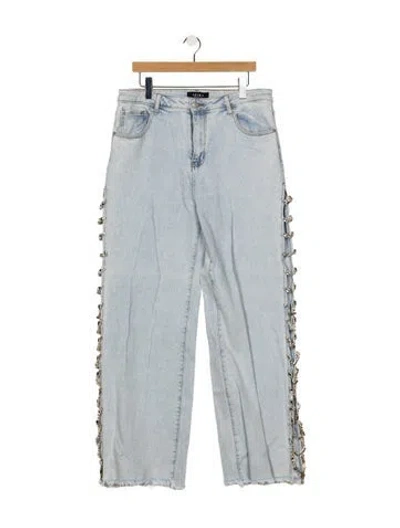 Pre-owned Akira Mid-rise Straight Leg Jeans In Blue