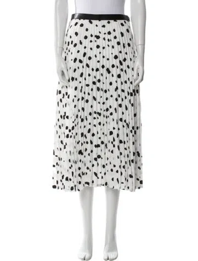 Pre-owned Akira Naka Animal Print Midi Length Skirt In White