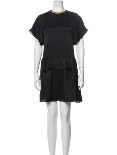 Pre-owned Akira Naka Crew Neck Mini Dress In Black