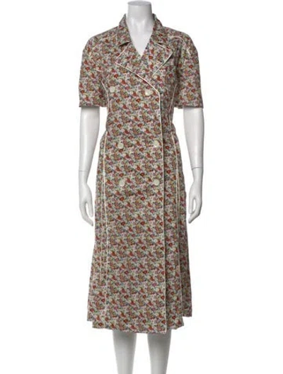 Pre-owned Akira Naka Floral Print Long Dress W/ Tags In Multi