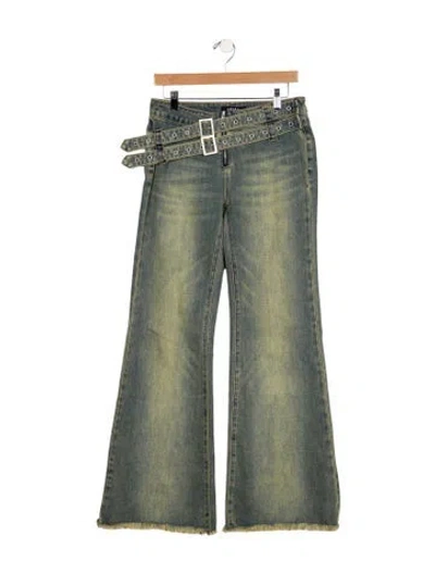 Pre-owned Akira Naka Mid-rise Wide Leg Jeans In Blue