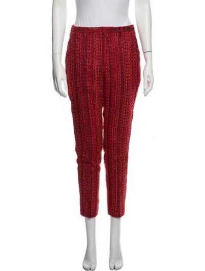 Pre-owned Akira Naka Printed Skinny Leg Pants In Red