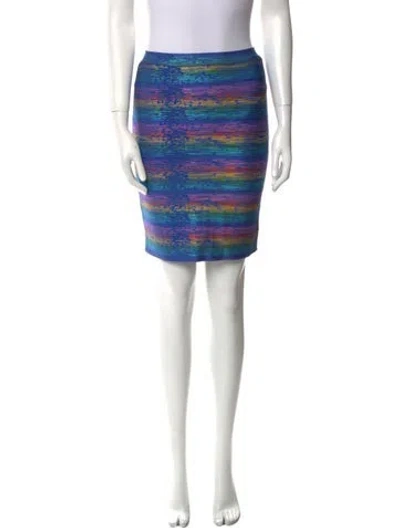 Pre-owned Akira Naka Striped Knee-length Skirt In Blue