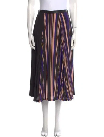Pre-owned Akira Naka Striped Midi Length Skirt In Black