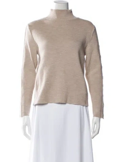 Pre-owned Akira Naka Wool Mock Neck Sweater In Neutral