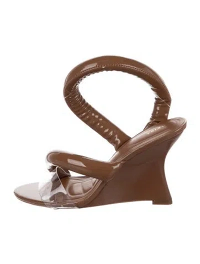 Pre-owned Akira Patent Leather Sandals In Brown