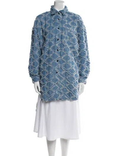 Pre-owned Akira Printed Coat In Blue