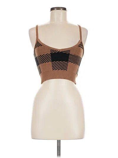 Pre-owned Akira Sleeveless Top Brown Square Neckline Tops