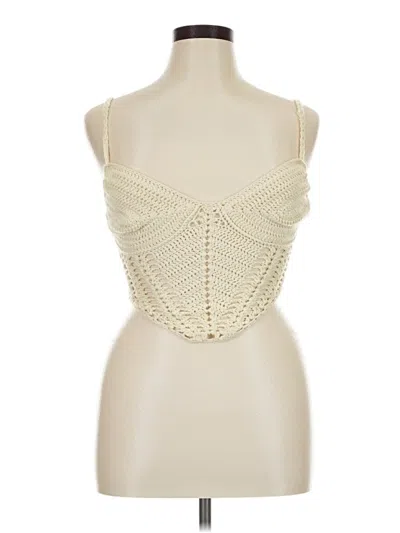 Pre-owned Akira Sleeveless Top Ivory Sweetheart Neckline Tops