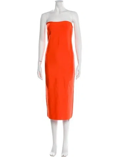 Pre-owned Akira Strapless Knee-length Dress In Orange