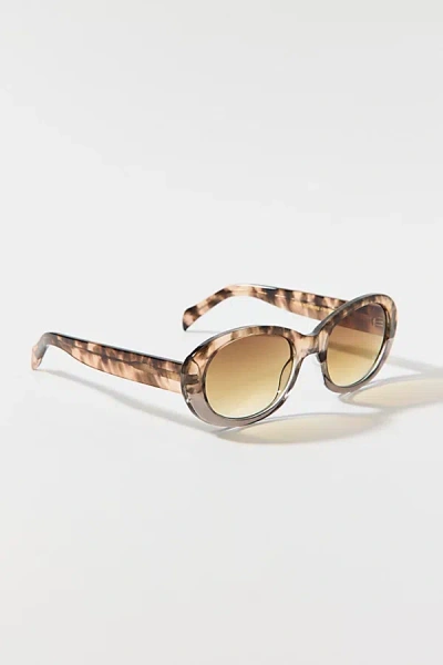 A.kjaerbede A. Kjaerbede Anma Round Sunglasses In Coquina/grey Transparent, Women's At Urban Outfitters