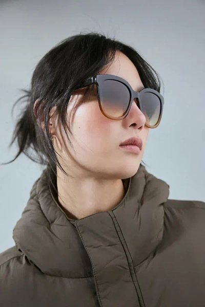 A.kjaerbede A. Kjaerbede Billy Oversized Sunglasses In Black/brown Transparent, Women's At Urban Outfitters