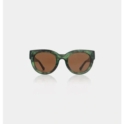 A.kjaerbede Lily Sunglasses In Green Marble Transparent