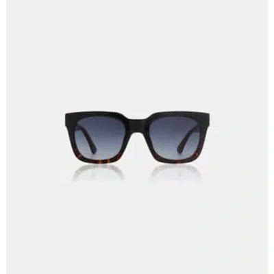 A.kjaerbede Nancy Sunglasses In Black Demi Tortoise