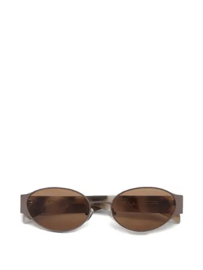 A.kjaerbede Bella Oval-frame Sunglasses In Brown