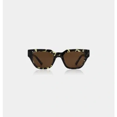 A.kjaerbede Black/yellow Tortoise Kaws Sunglasses