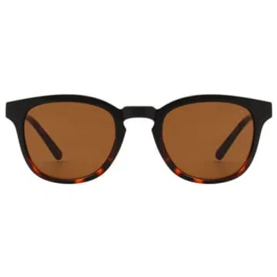 A.kjaerbede Demi Tortoise Bate Sunglasses In Black