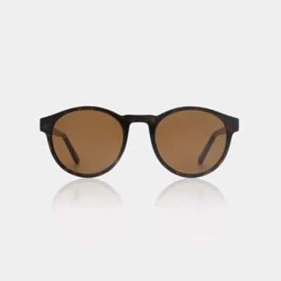 A.kjaerbede Demi Tortoise Marvin Sunglasses In Black