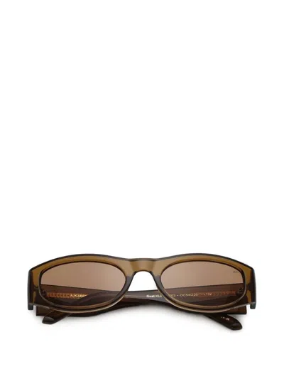A.kjaerbede Gust Sonnenbrille Mit Ovalem Gestell In Braun
