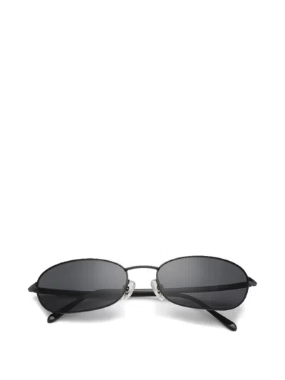 A.kjaerbede Jack Oval-frame Sunglasses In Black