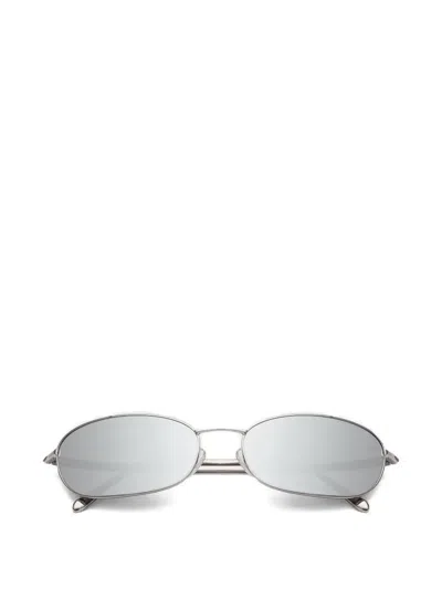 A.kjaerbede Jack Oval-frame Sunglasses In Silver