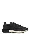 Akman Man Sneakers Black Size 8 Leather, Textile Fibers
