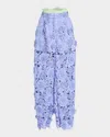 Aknvas Adrian Floral Lace Pant In Delph Blue