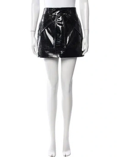 Pre-owned Aknvas Animal Print Mini Skirt In Black