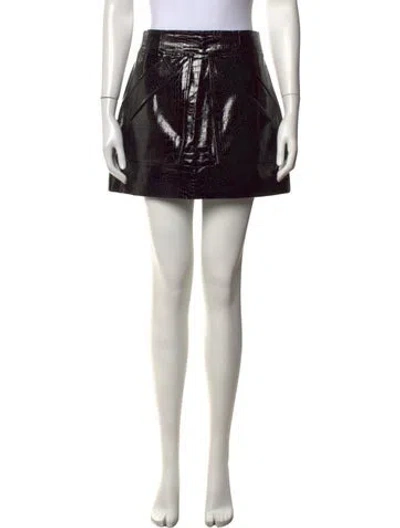 Pre-owned Aknvas Animal Print Mini Skirt In Black