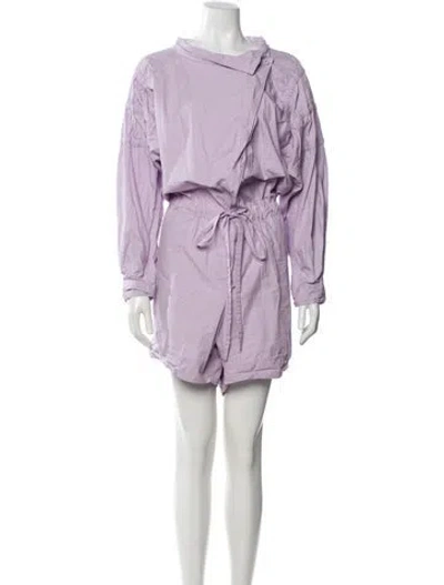 Pre-owned Aknvas Asymmetrical Romper In Purple