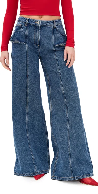 Aknvas Avery Jeans With Ruffle Detail Saxe Blue