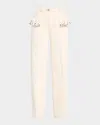 Aknvas Avery Ruffled Jeans With Rings In Cream