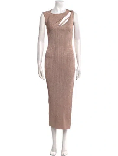 Pre-owned Aknvas Bateau Neckline Long Dress In Silver