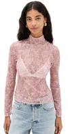 Aknvas Bente Beaded Top Mauve In Pink