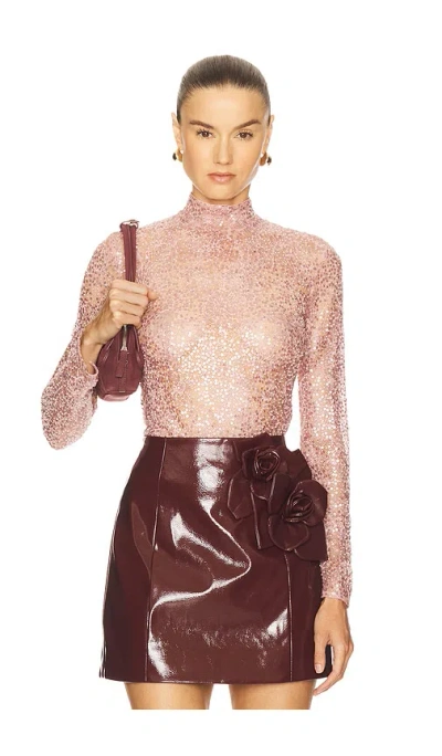 Aknvas Bente Beaded Top In Mauve
