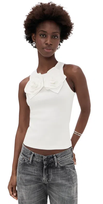 Aknvas Camille 3d Flower Tank White