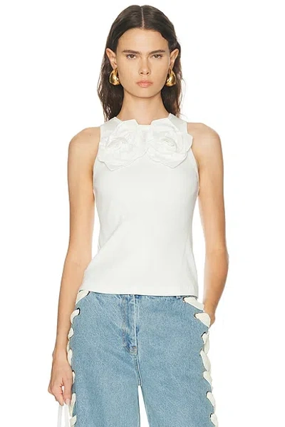 Aknvas Camille Flower 3d Tank Top In White