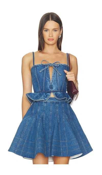 Aknvas Carmi Denim Top In Blue
