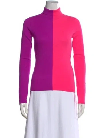 Pre-owned Aknvas Cashmere Colorblock Pattern Sweater W/ Tags In Pink