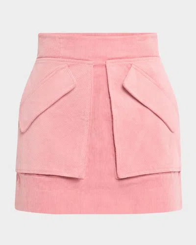 Aknvas Cherry Corduroy Mini Skirt In Blush