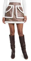 Aknvas Cherry Faux-fur Trim Mini Skirt In Peau Lainée