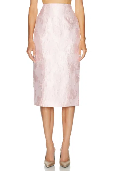 Aknvas Clarissa Brocade Pencil Skirt In Pink